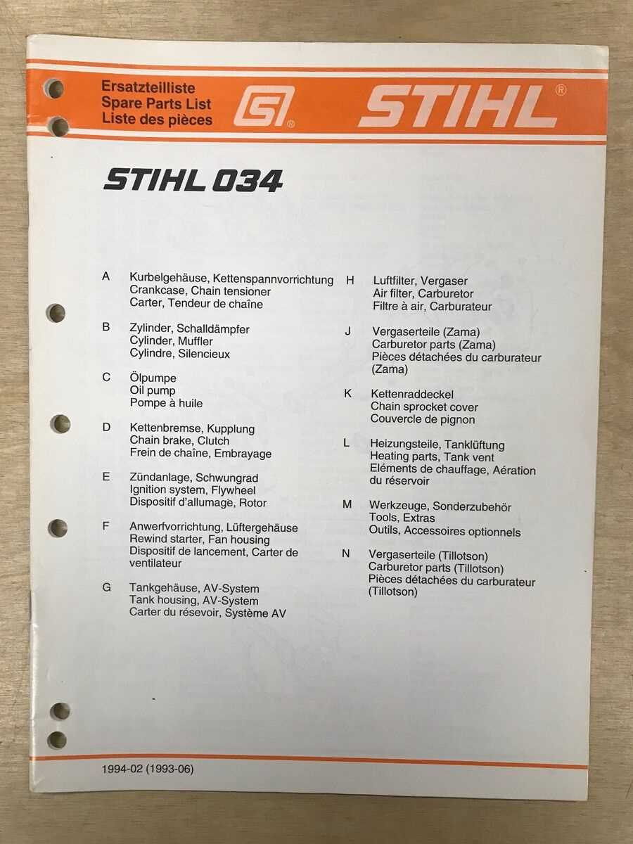 stihl 034 av super parts diagram