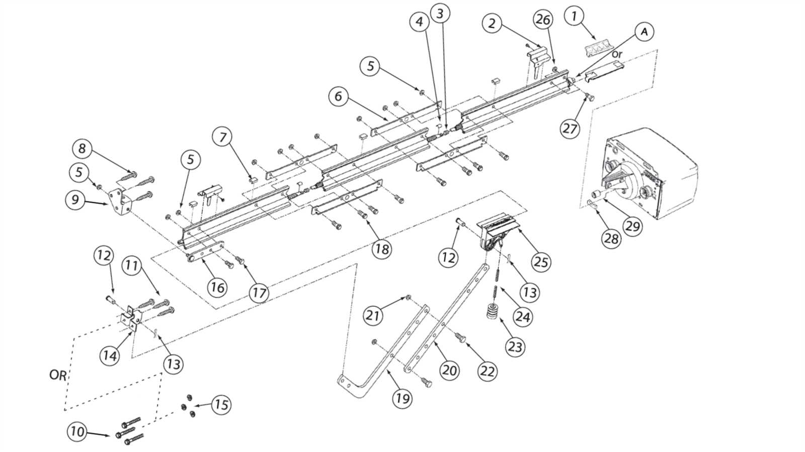 manual garage door parts diagram