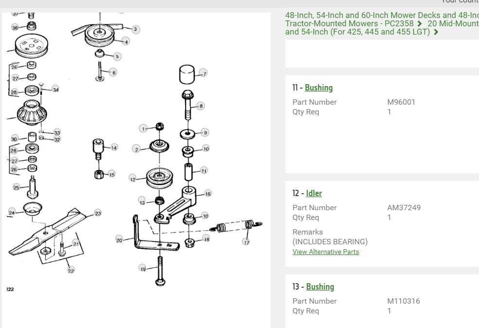 john deere 425 parts diagram