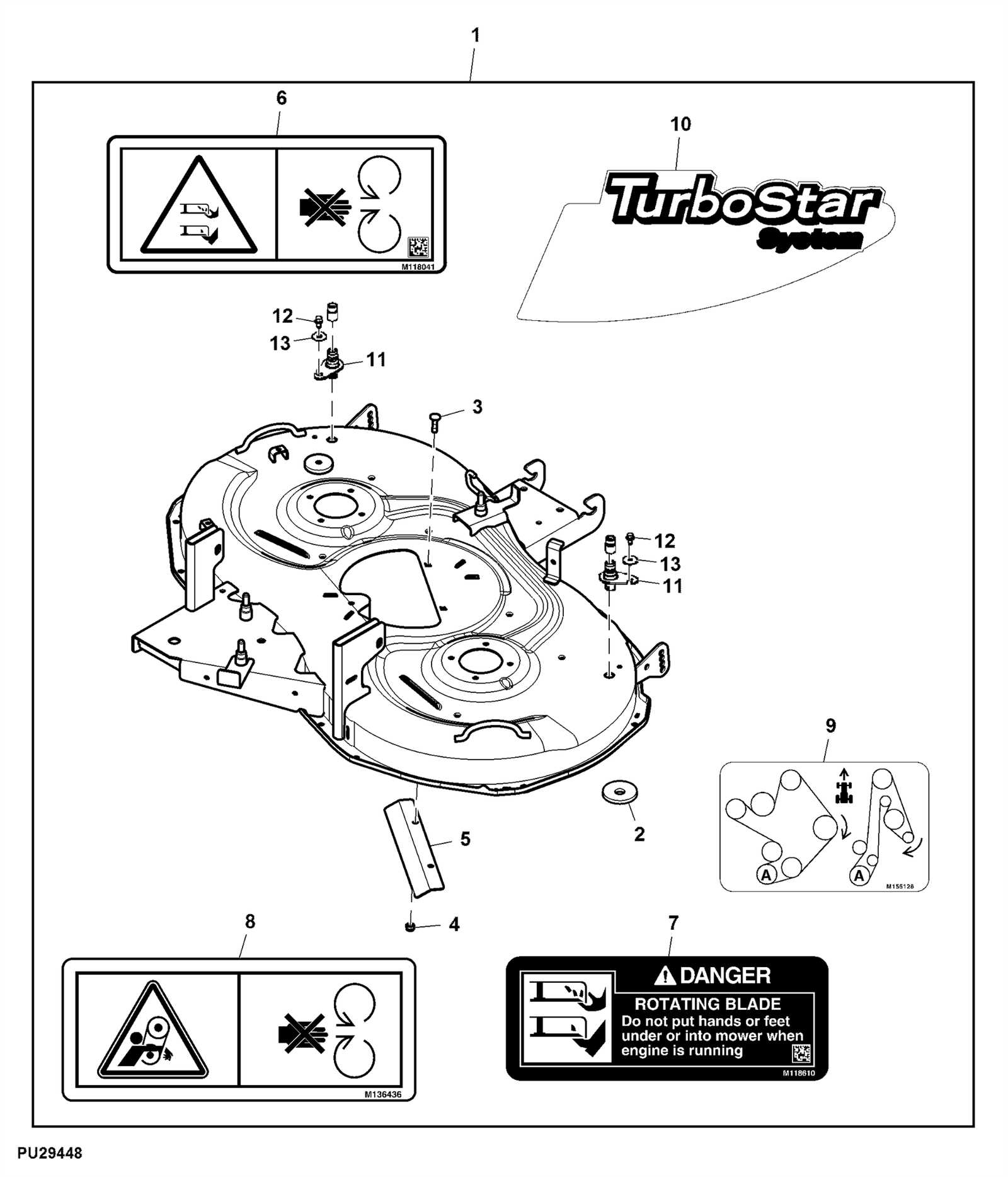 mower deck parts diagram