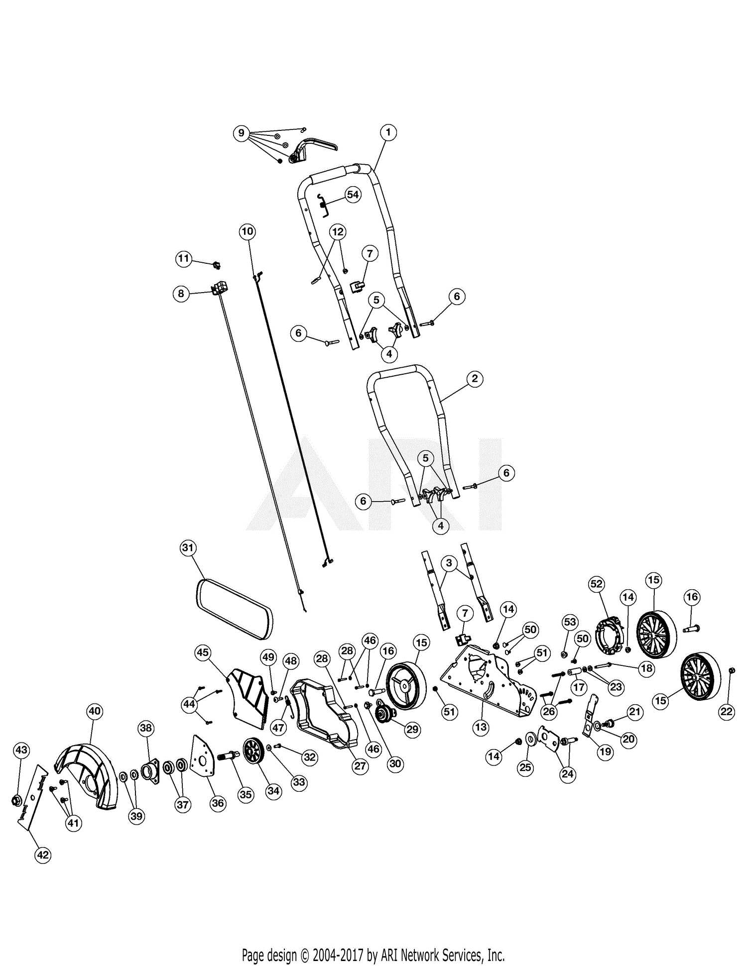 troy bilt tb525 ec parts diagram