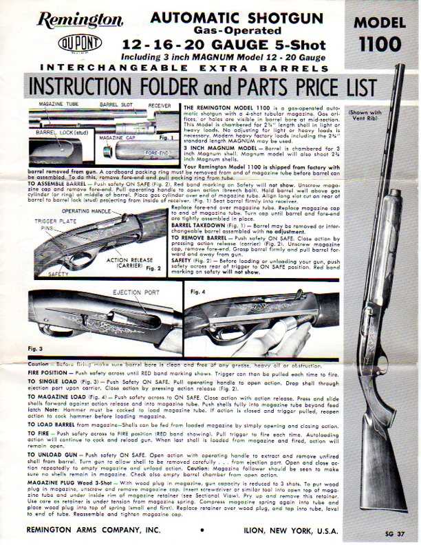 remington model 1100 parts diagram