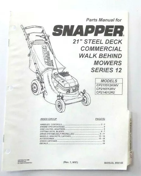 walk behind snapper self propelled lawn mower parts diagram