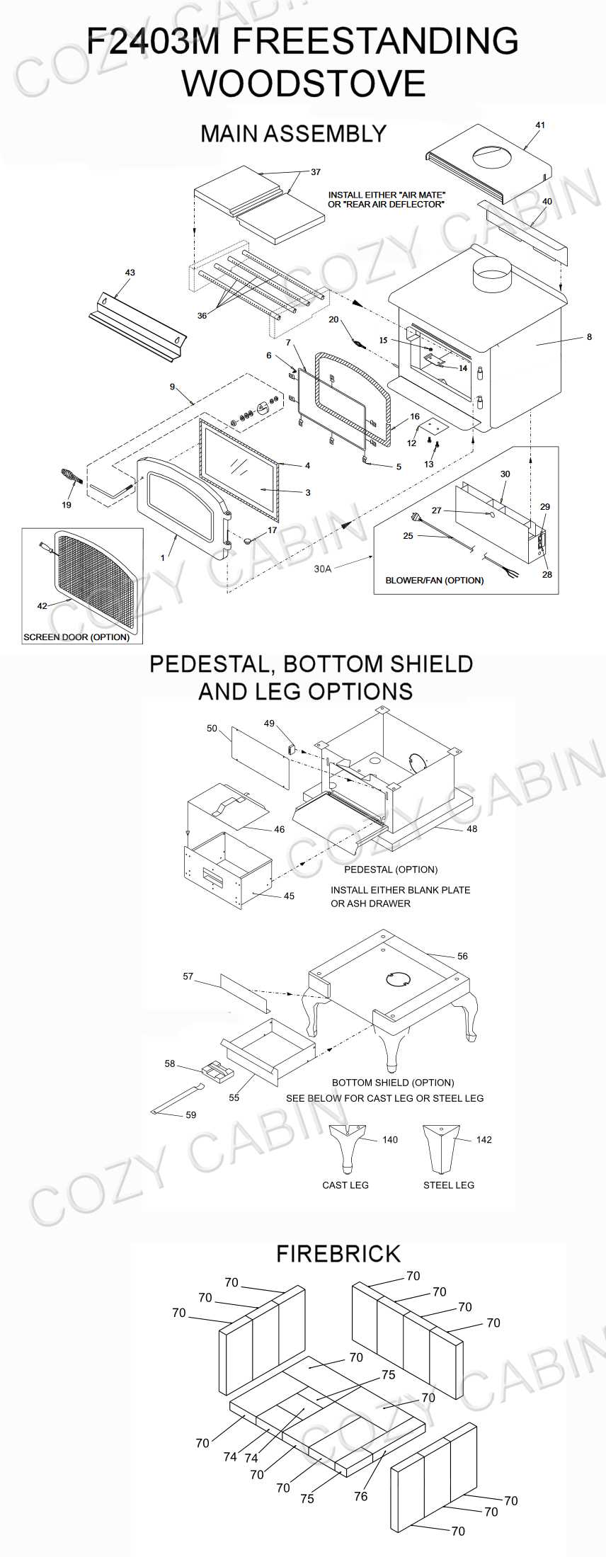 wood stove parts diagram