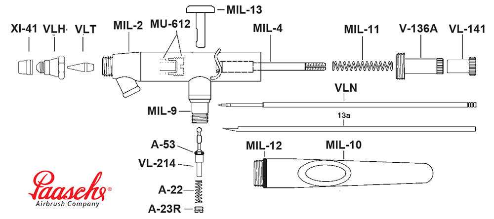 airbrush parts diagram