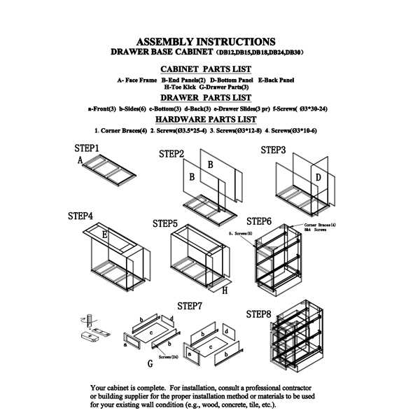 kitchen cabinet parts diagram