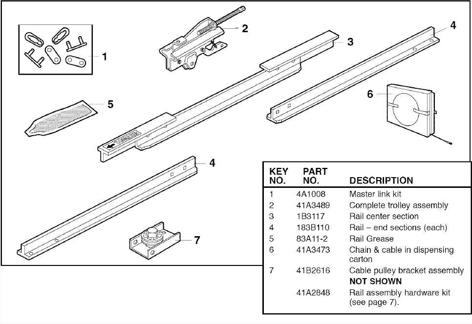 manual garage door parts diagram