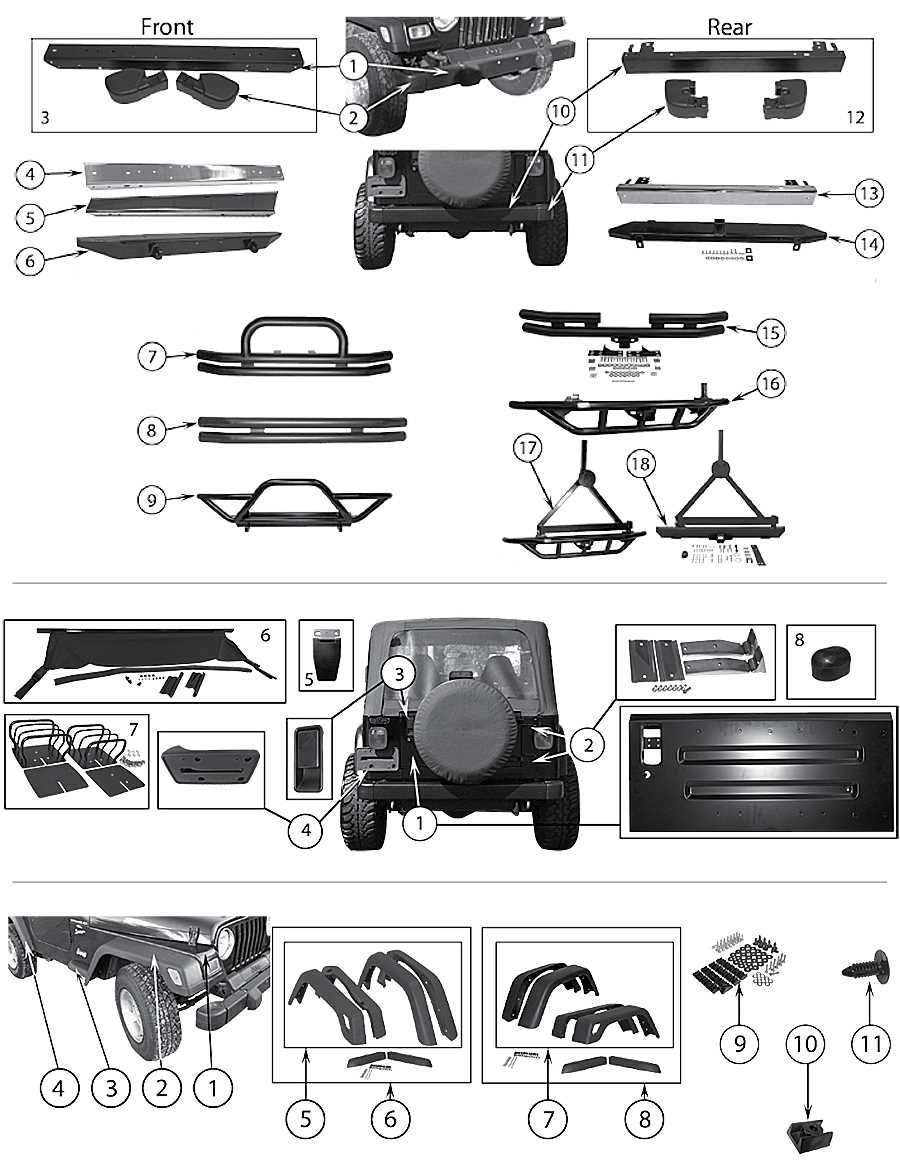 jeep wrangler body parts diagram