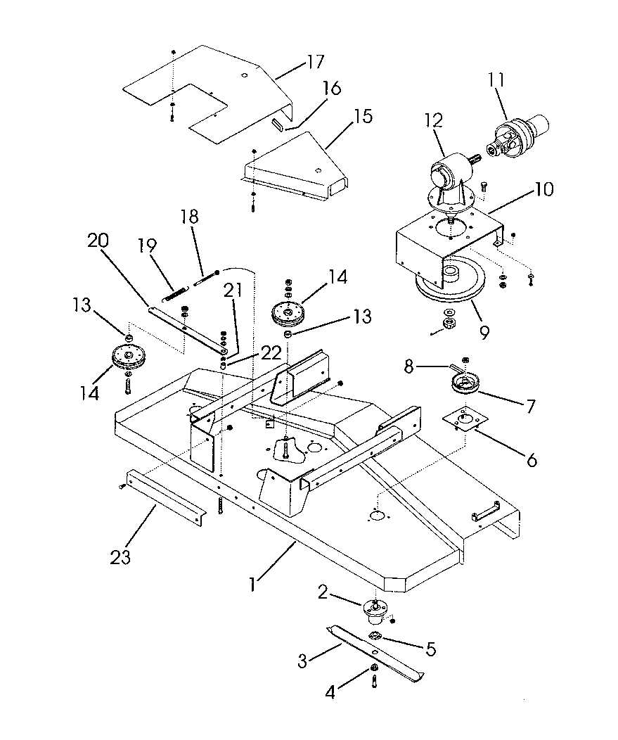 kubota mower deck parts diagram