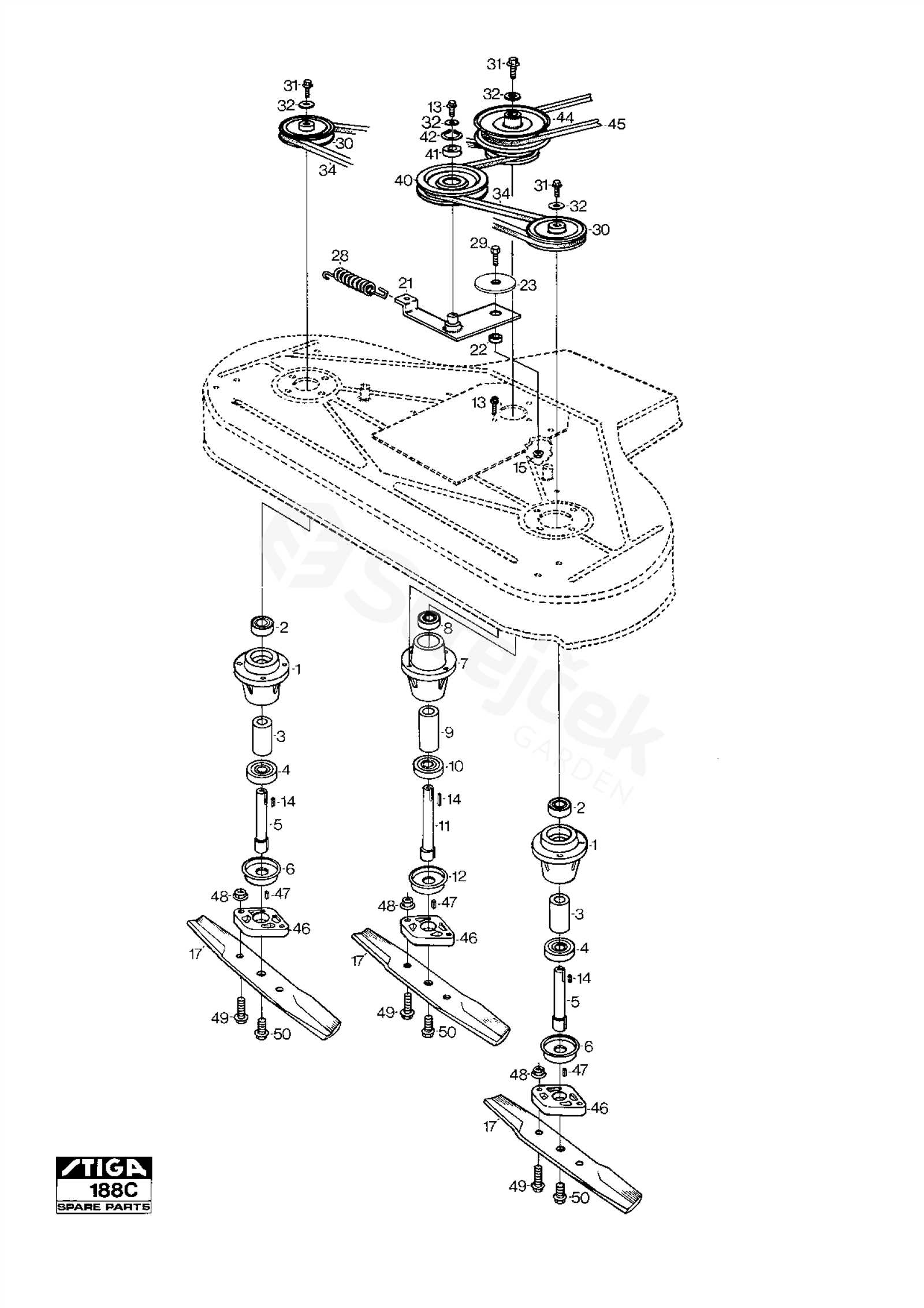 craftsman 54 mower deck parts diagram