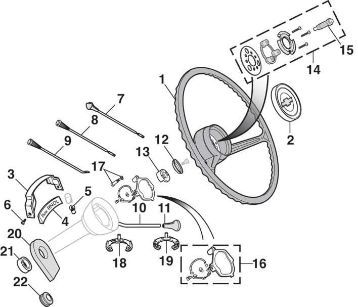 steering wheel parts diagram