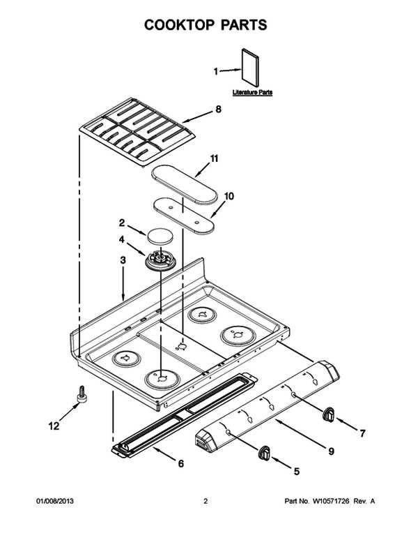 whirlpool gas range parts diagram