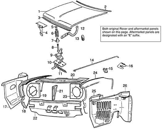 mini cooper body parts diagram