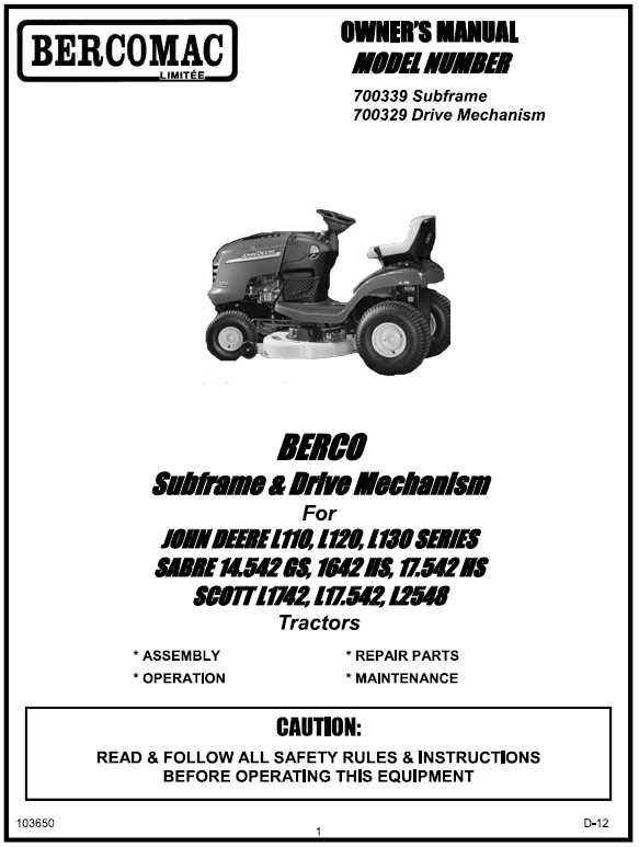 parts diagram for john deere l110