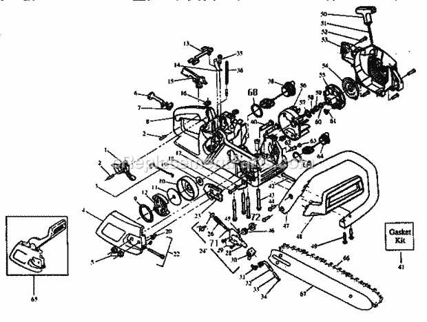 craftsman chainsaw parts diagram