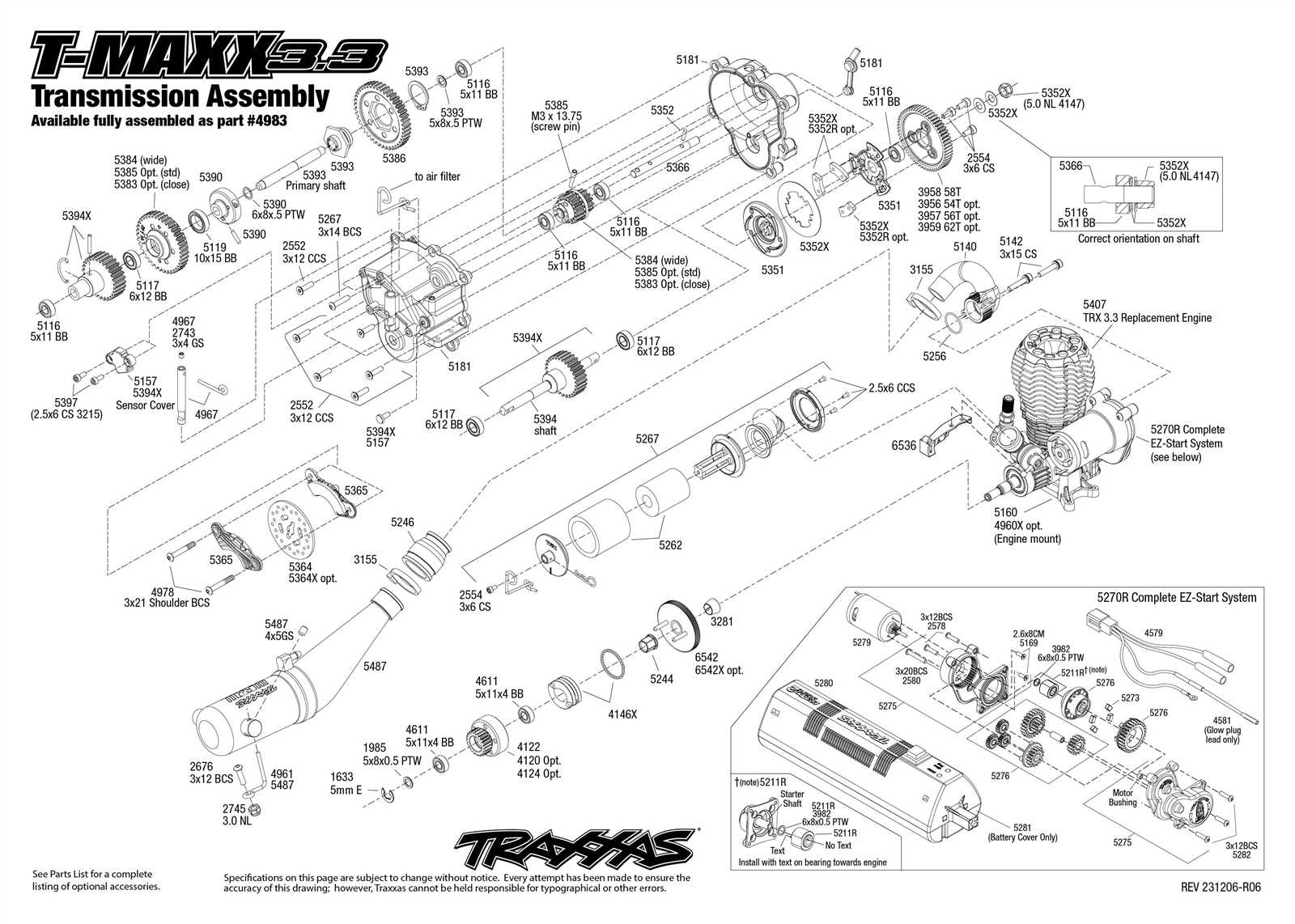 traxxas t maxx 3.3 parts diagram