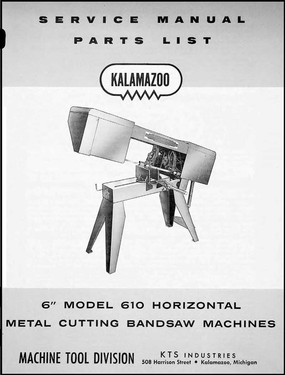 horizontal band saw parts diagram