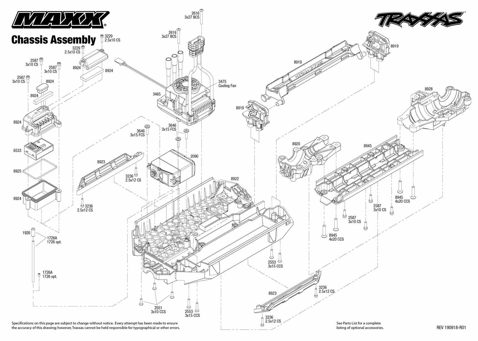 traxxas t maxx 3.3 parts diagram