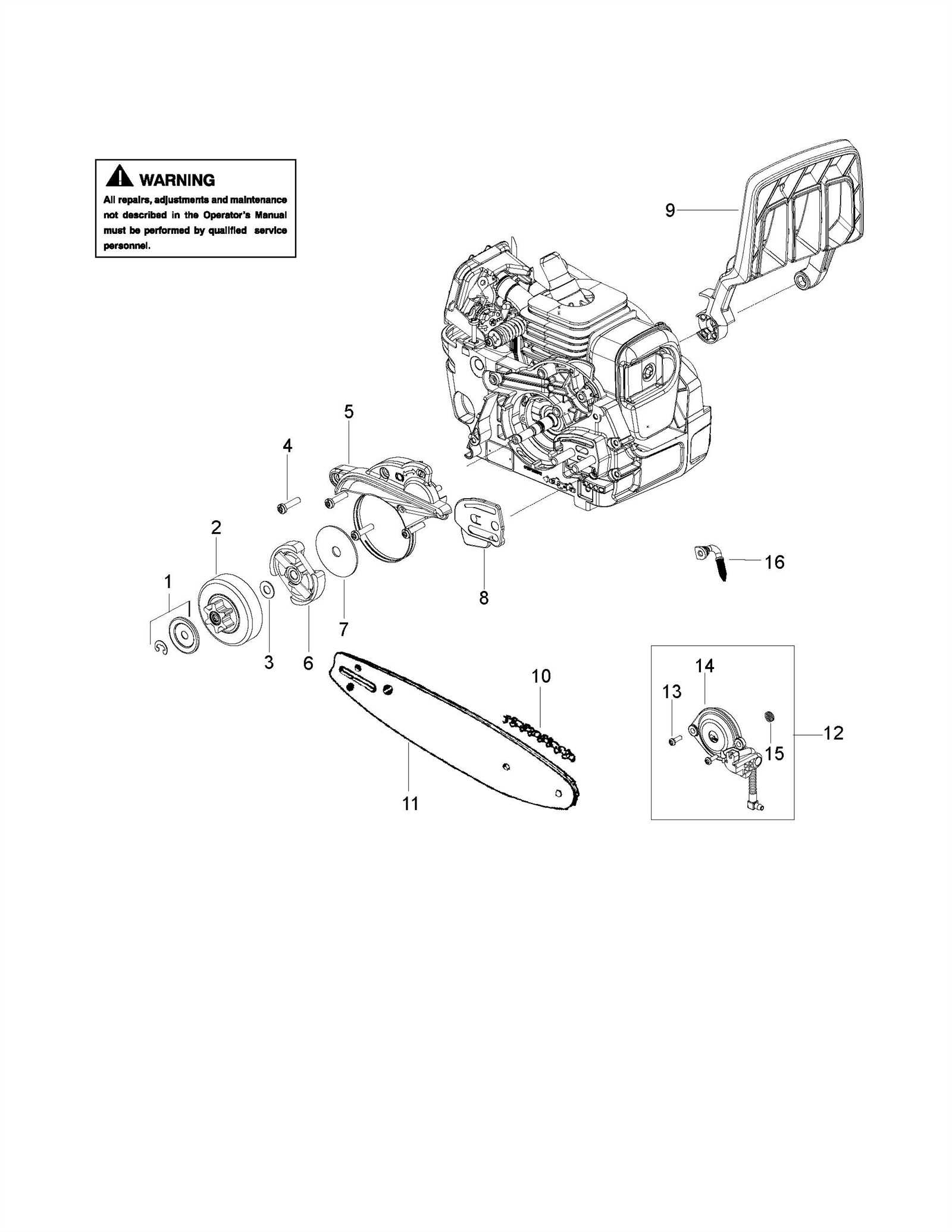 craftsman 358 chainsaw parts diagram