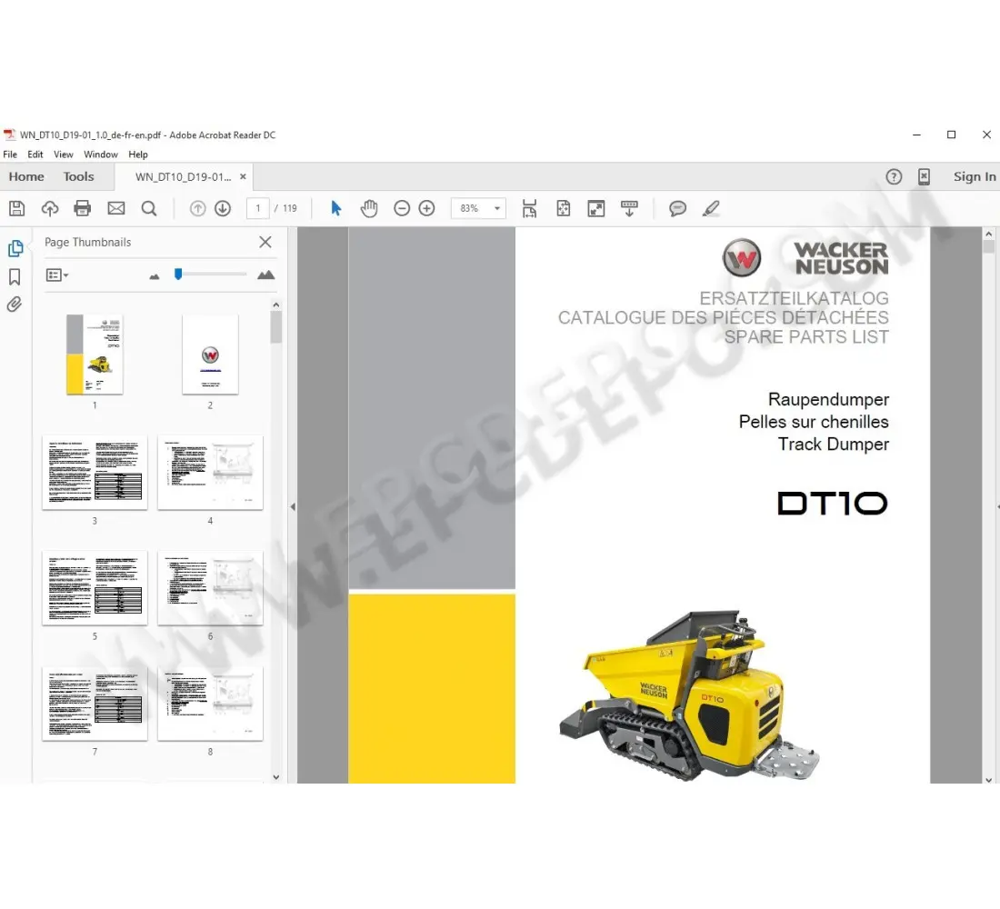 wacker neuson parts diagram