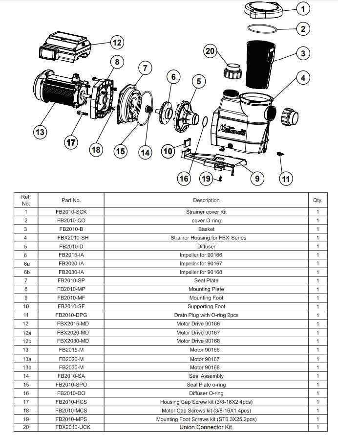 water pump parts diagram