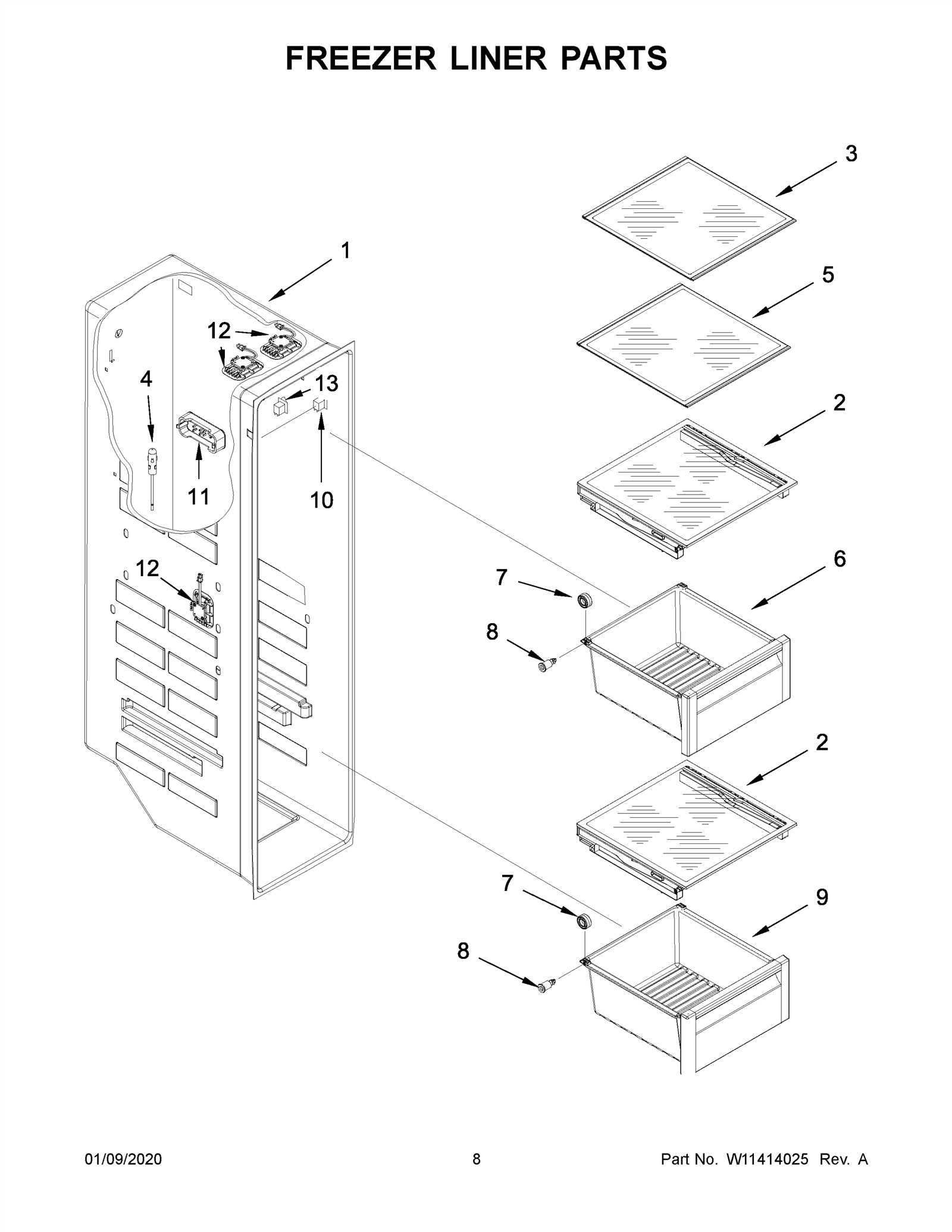 whirlpool side by side refrigerator parts diagram