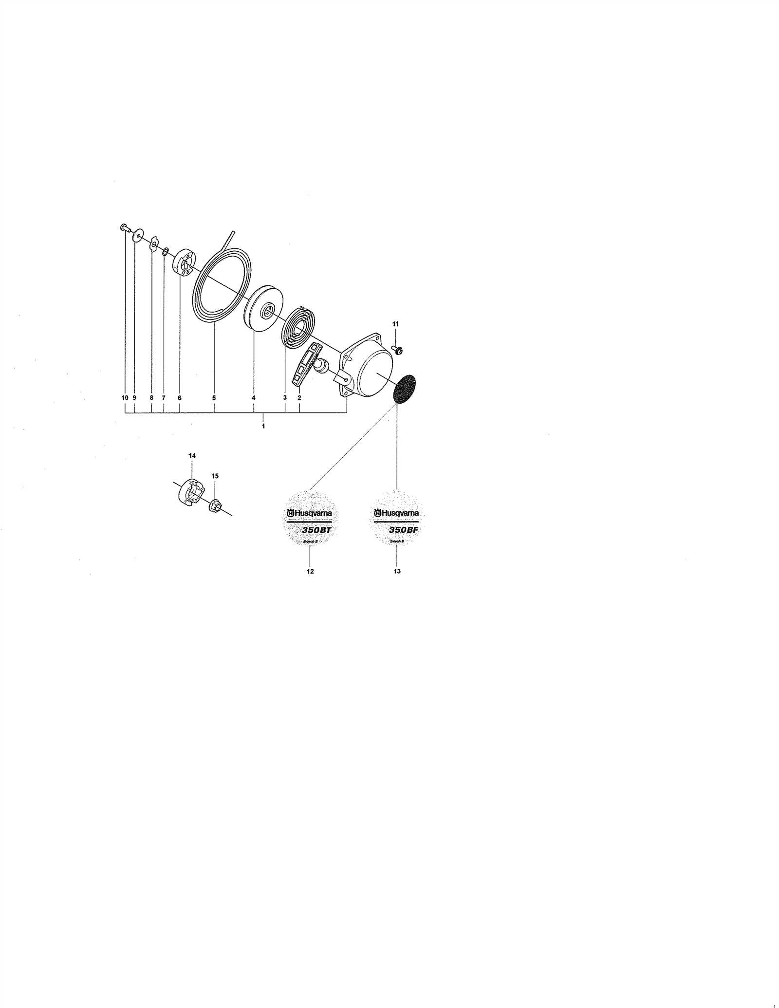 husqvarna 350bt parts diagram