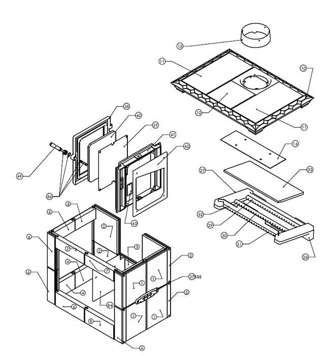 wood stove parts diagram