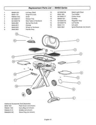 coleman roadtrip grill parts diagram