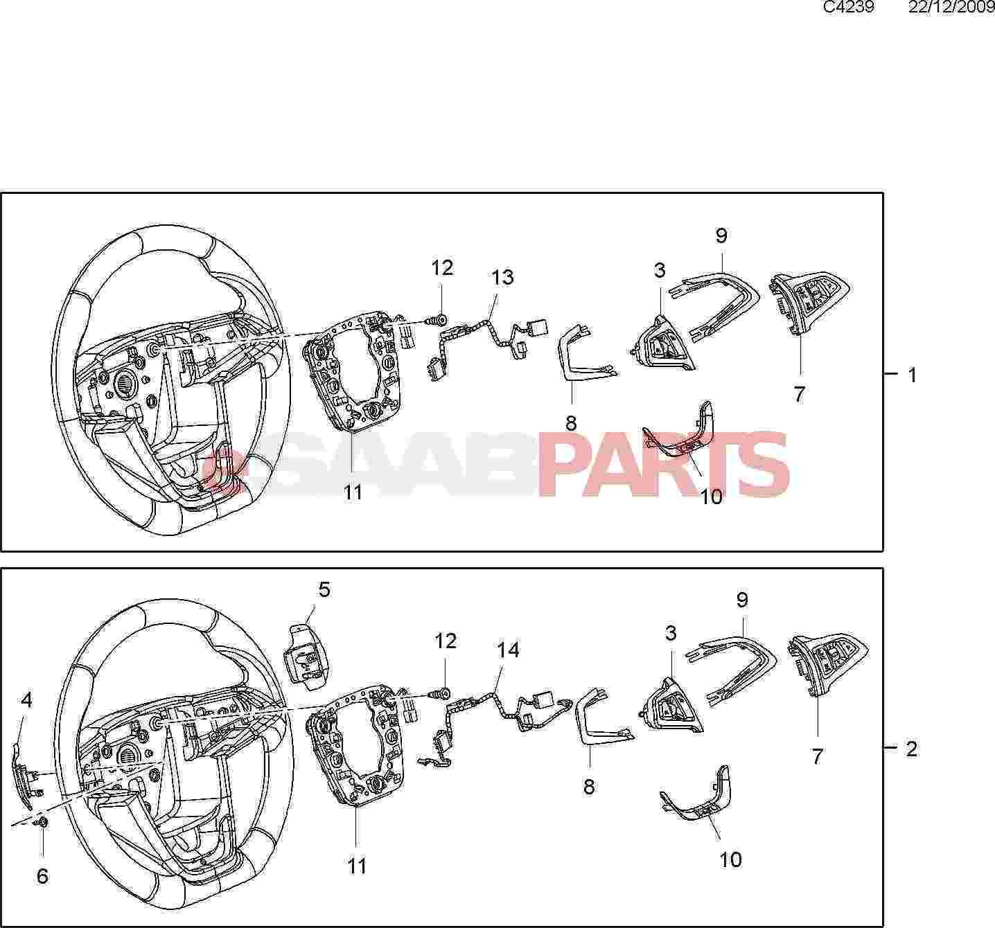 steering wheel parts diagram