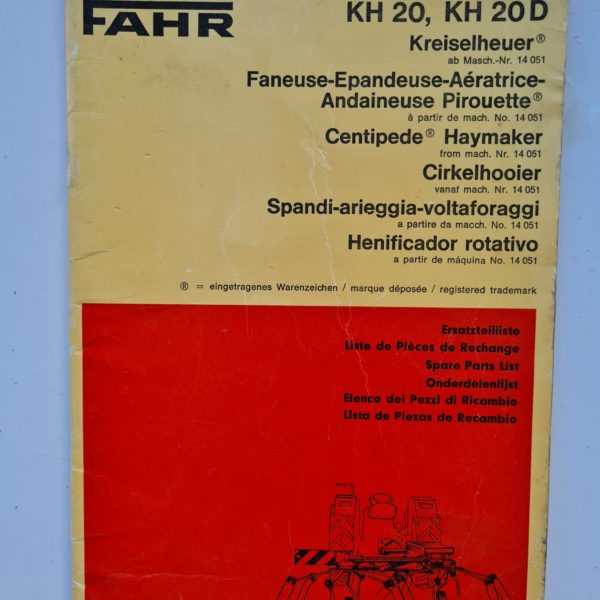 fahr kh40 tedder parts diagram