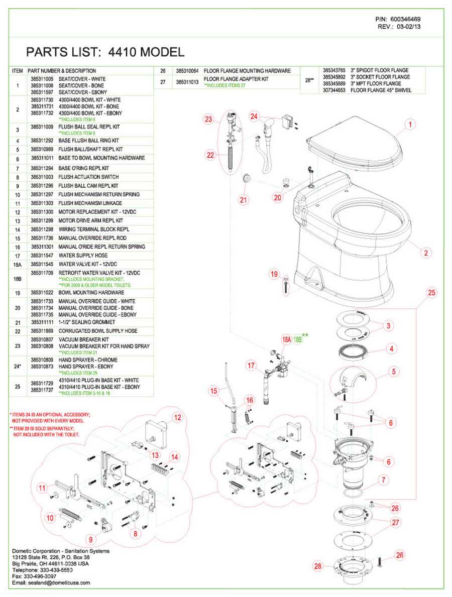 rv toilet parts diagram