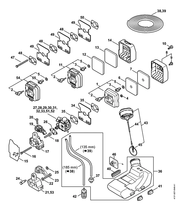 stihl fs 45 parts diagram