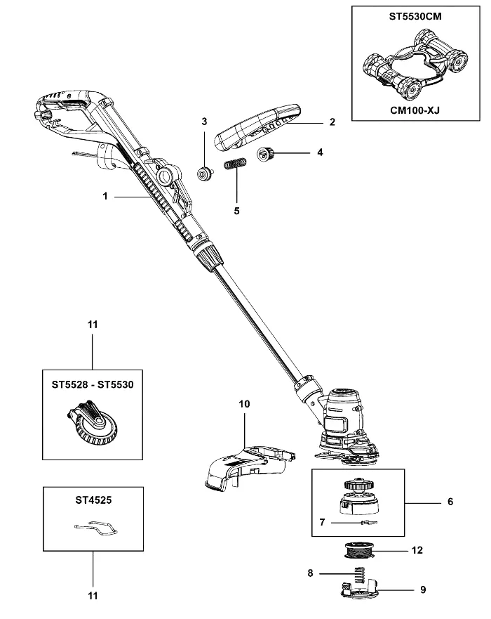 black and decker electric mower parts diagram