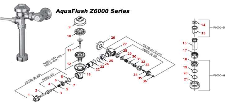 zurn flush valve parts diagram