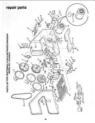 craftsman 10 inch band saw parts diagram